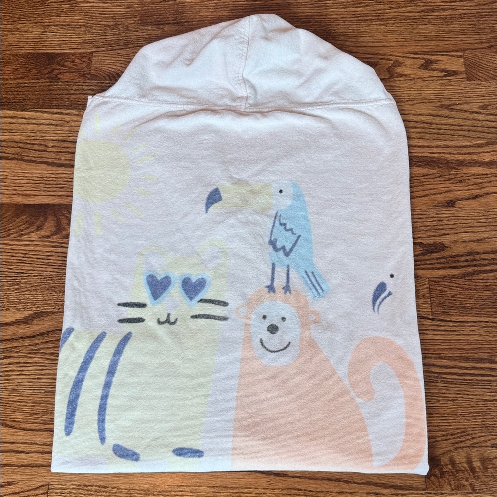 Pottery Barn Kids Sun Hooded Towel Jungle Animals 30x50”